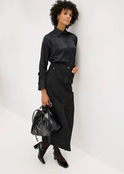 Femme bonprix Jupes|Jupe midi en coton extensible