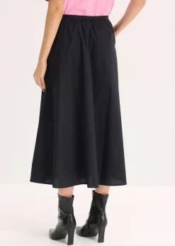 Femme bonprix Jupes|Jupe midi en coton extensible