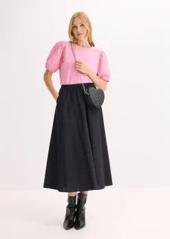 Femme bonprix Jupes|Jupe midi en coton extensible