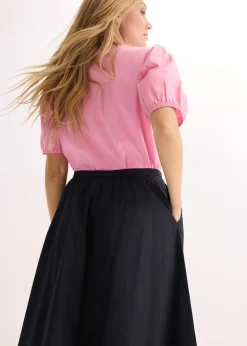 Femme bonprix Jupes|Jupe midi en coton extensible