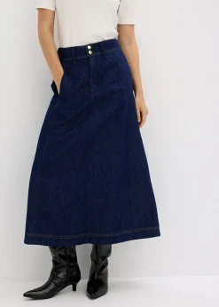 bonprix Jupe midi en jean|Femme Jupes
