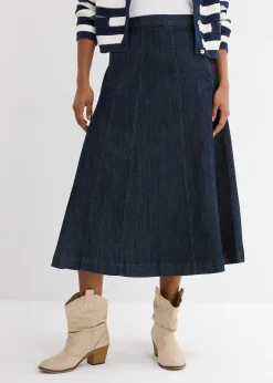 bonprix Jupe midi en jean|Femme Jupes