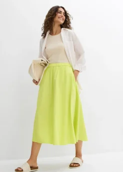 Femme bonprix Jupes|Jupe midi en lin majoritaire