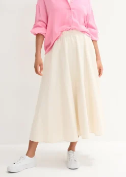 bonprix Jupe midi en lin majoritaire|Femme Jupes