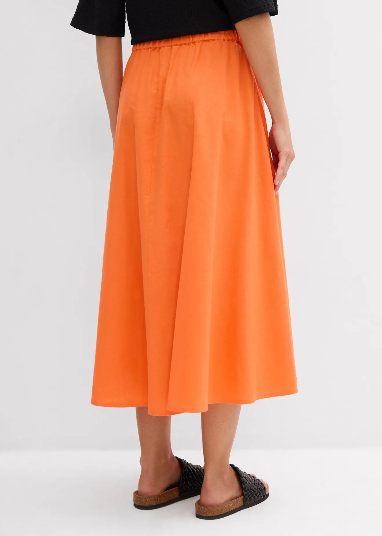 Femme bonprix Jupes|Jupe midi en lin majoritaire