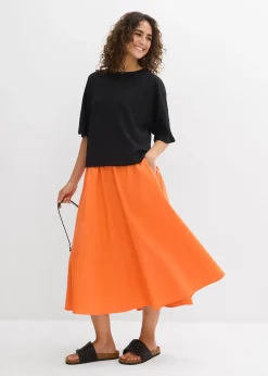 Femme bonprix Jupes|Jupe midi en lin majoritaire