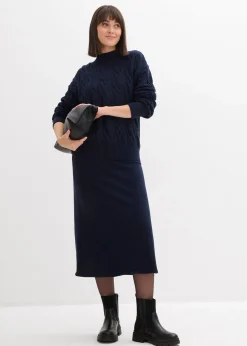 Femme bonprix Jupes|Jupe midi en maille douce