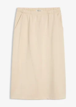 Femme bonprix Jupes|Jupe midi en matière néoprène douce