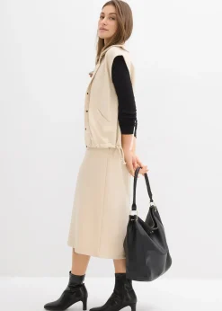 Femme bonprix Jupes|Jupe midi en matière néoprène douce