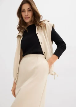 Femme bonprix Jupes|Jupe midi en matière néoprène douce