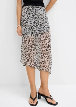 bonprix Jupe midi en mousseline fine|Femme Jupes