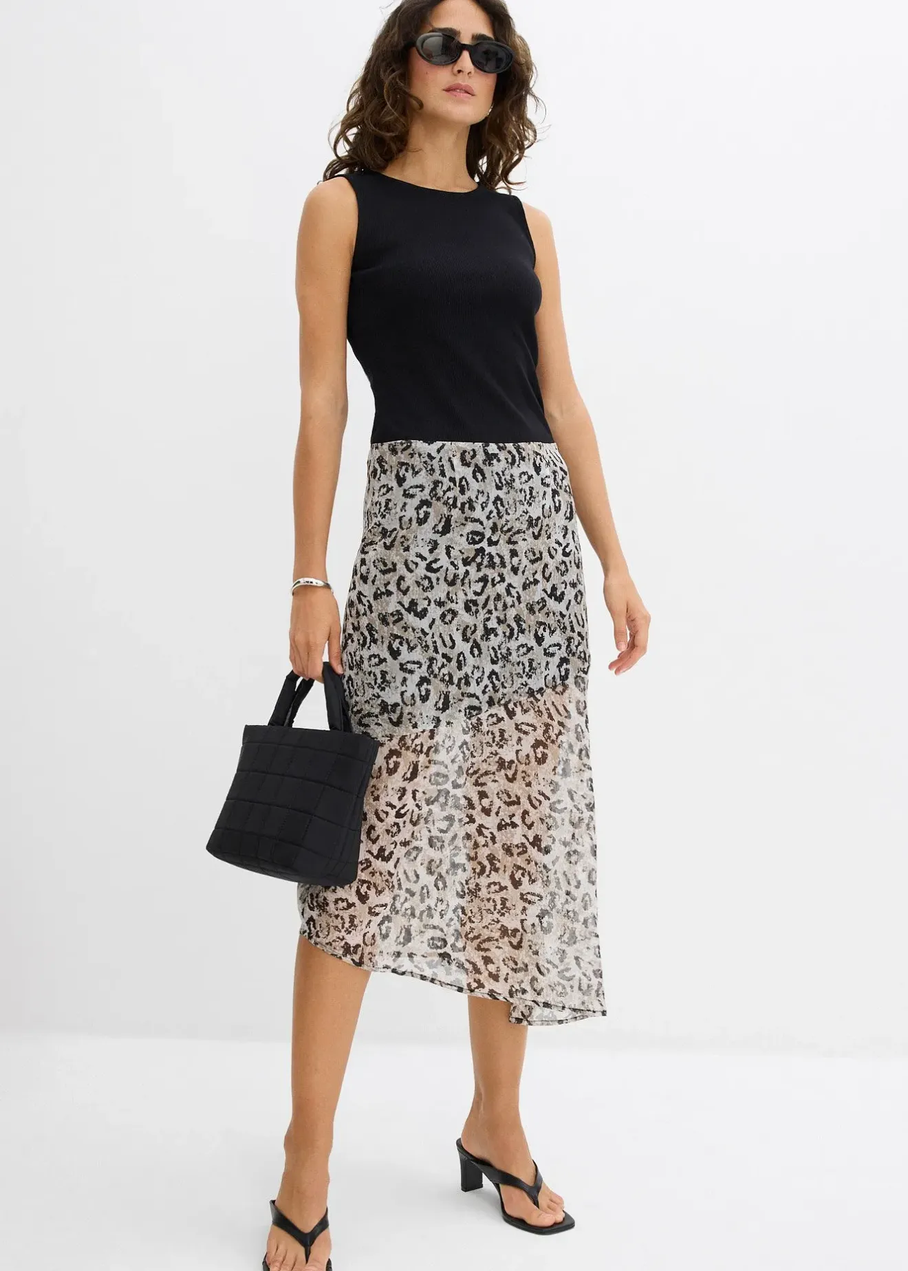 bonprix Jupe midi en mousseline fine|Femme Jupes