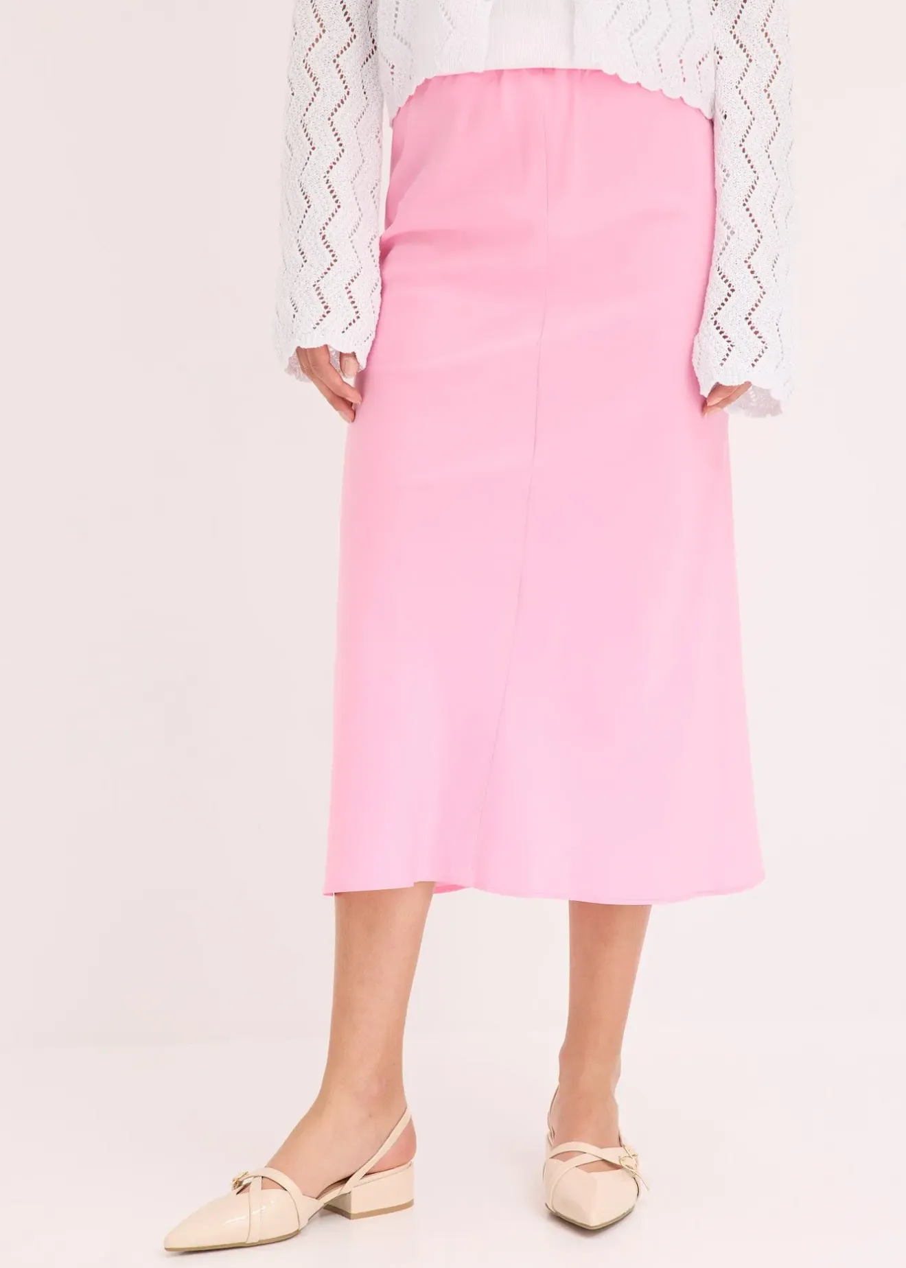 bonprix Jupe midi en satin|Femme Jupes