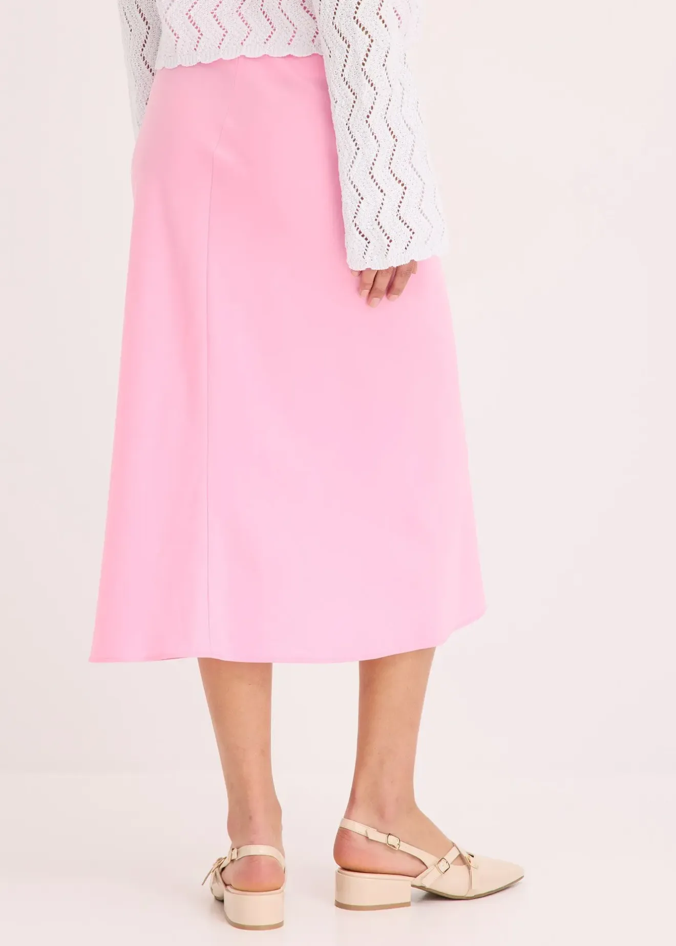 bonprix Jupe midi en satin|Femme Jupes