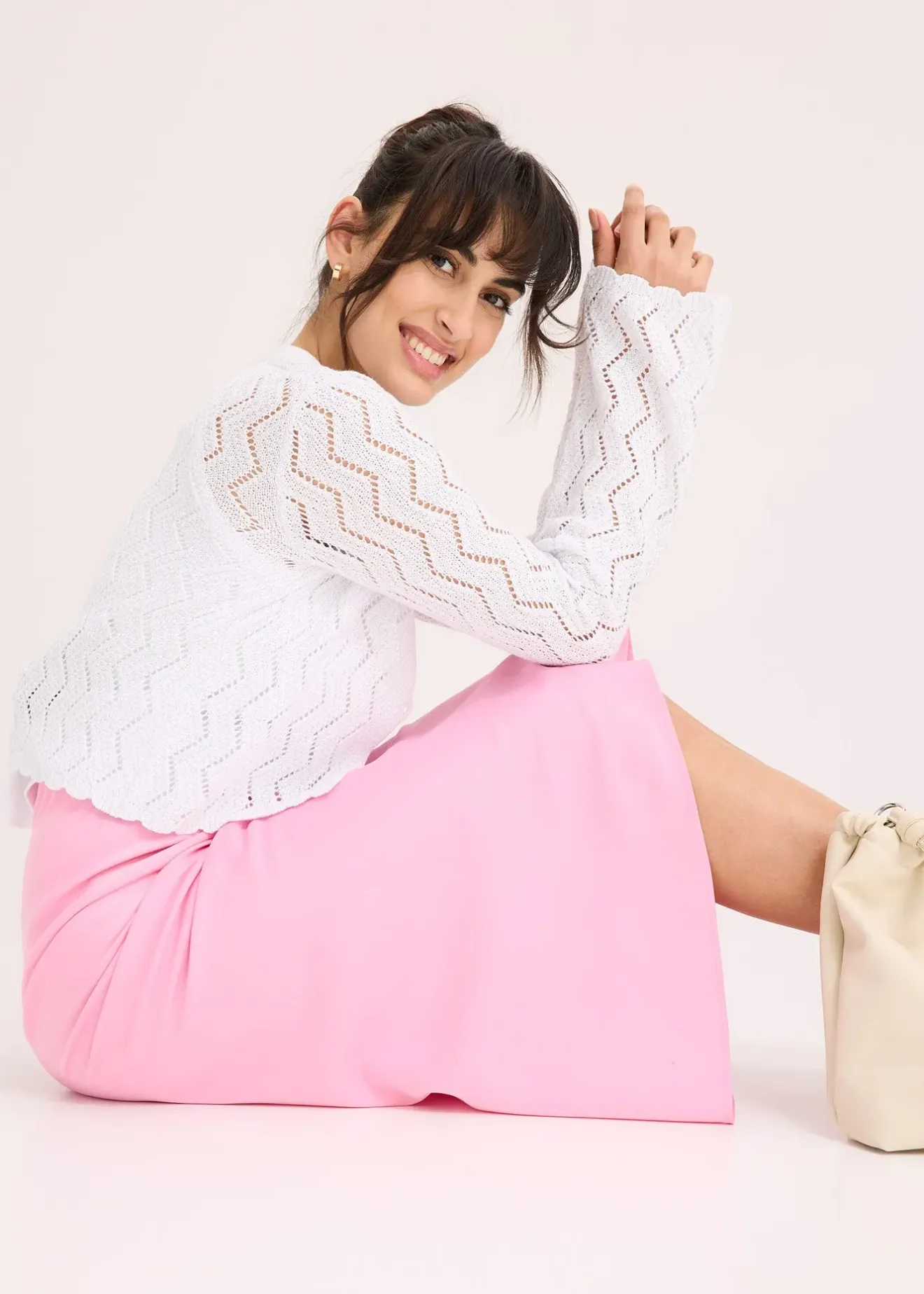 bonprix Jupe midi en satin|Femme Jupes