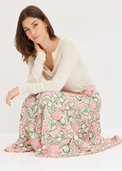 Femme bonprix Jupes|Jupe midi fluide en viscose mélangée