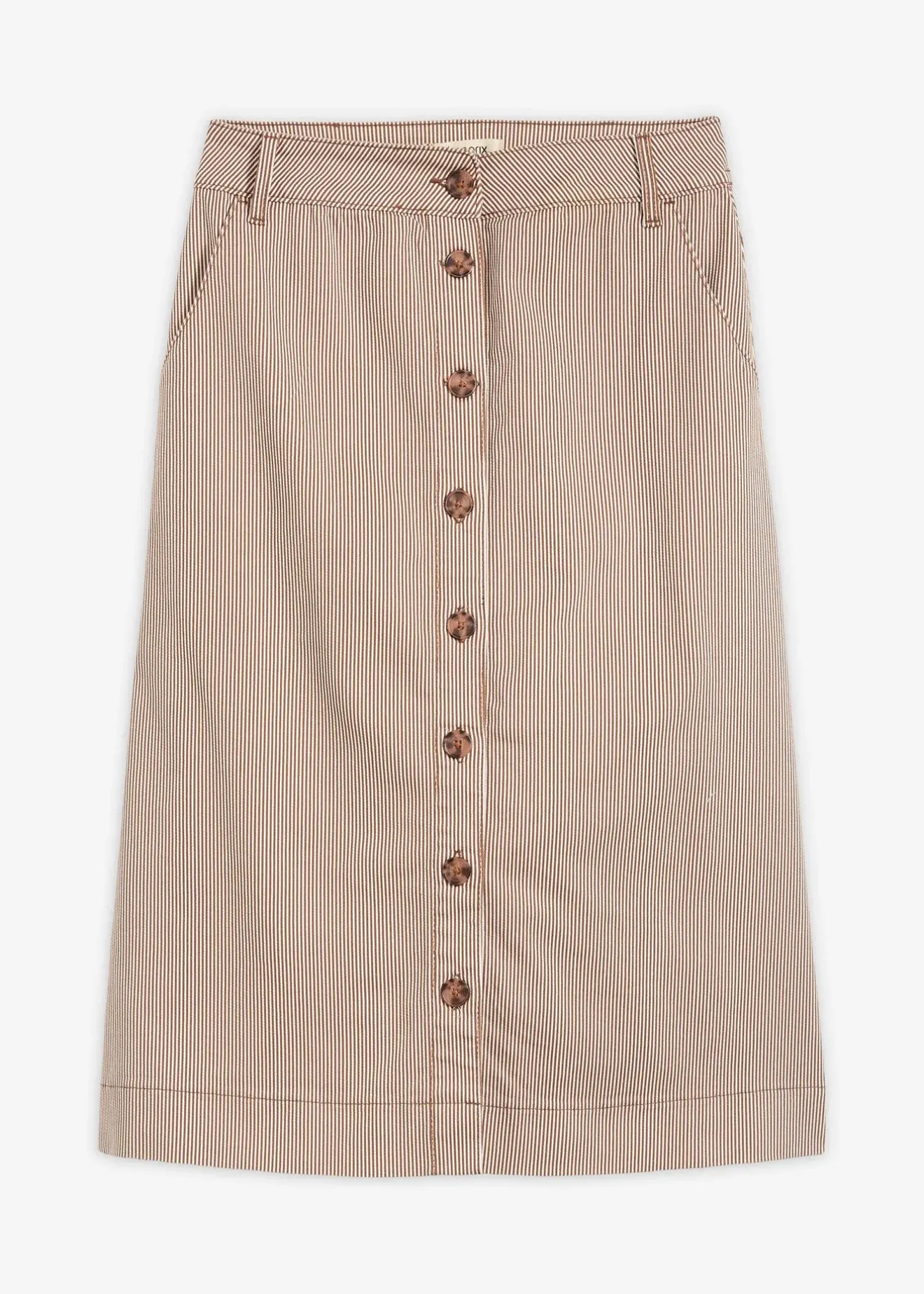 Femme bonprix Jupes|Jupe midi rayée à boutons