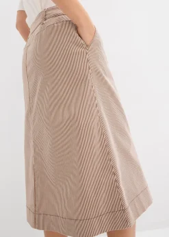 Femme bonprix Jupes|Jupe midi rayée à boutons