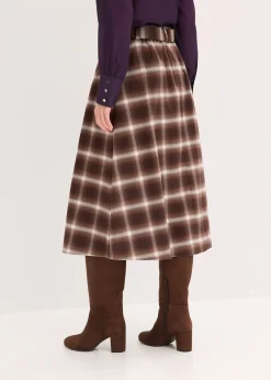 Femme bonprix Jupes|Jupe plissée à carreaux avec ceinture (ens. 2 pces)