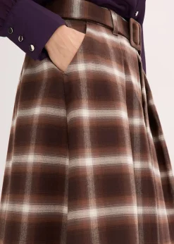 Femme bonprix Jupes|Jupe plissée à carreaux avec ceinture (ens. 2 pces)