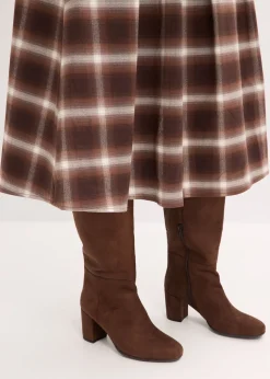 Femme bonprix Jupes|Jupe plissée à carreaux avec ceinture (ens. 2 pces)