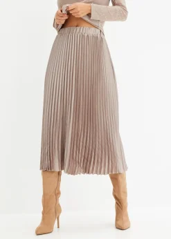 bonprix Jupe plissée en satin fin|Femme Jupes