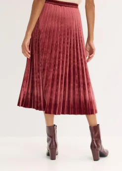 bonprix Jupe plissée en velours doux|Femme Jupes