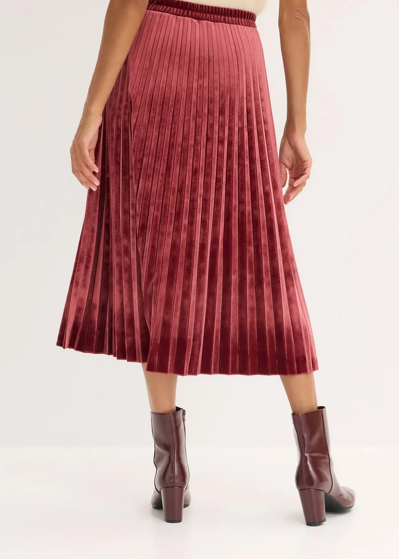 bonprix Jupe plissée en velours doux|Femme Jupes