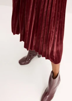 bonprix Jupe plissée en velours doux|Femme Jupes