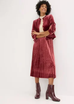 bonprix Jupe plissée en velours doux|Femme Jupes