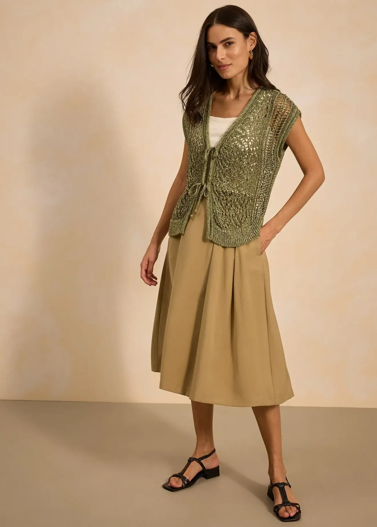 bonprix Jupe plissée en viscose mélangée|Femme Jupes