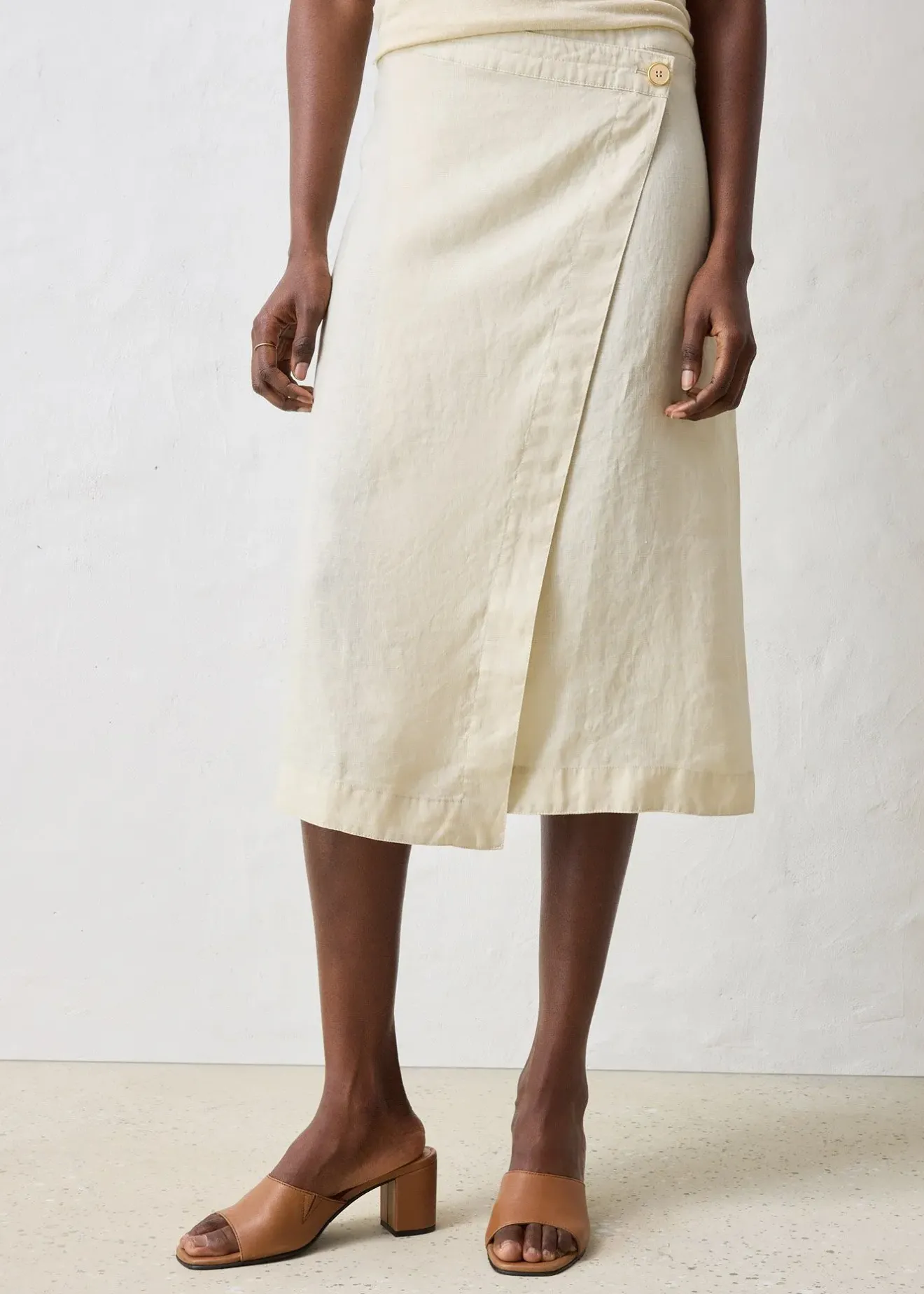 Femme bonprix Premium|Jupes|Jupe portefeuille 100 % lin