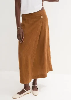 bonprix Jupe portefeuille 100 % lin|Femme Premium|Jupes