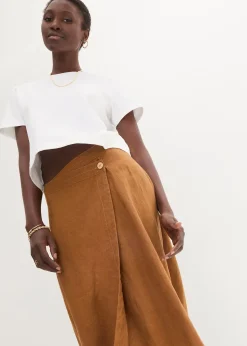 bonprix Jupe portefeuille 100 % lin|Femme Premium|Jupes