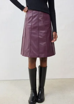 bonprix Jupe évasée en cuir d’agneau nappa|Femme Premium|Jupes