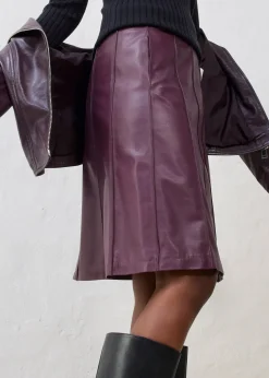 bonprix Jupe évasée en cuir d’agneau nappa|Femme Premium|Jupes