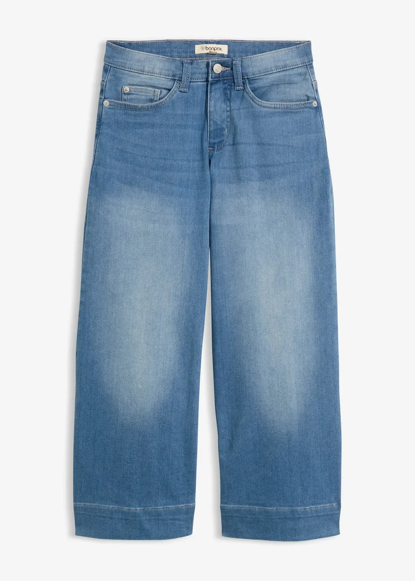 bonprix Jupe-culotte 7/8 en jean extensible ultra-doux|Femme Jeans