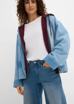 bonprix Jupe-culotte 7/8 en jean extensible ultra-doux|Femme Jeans