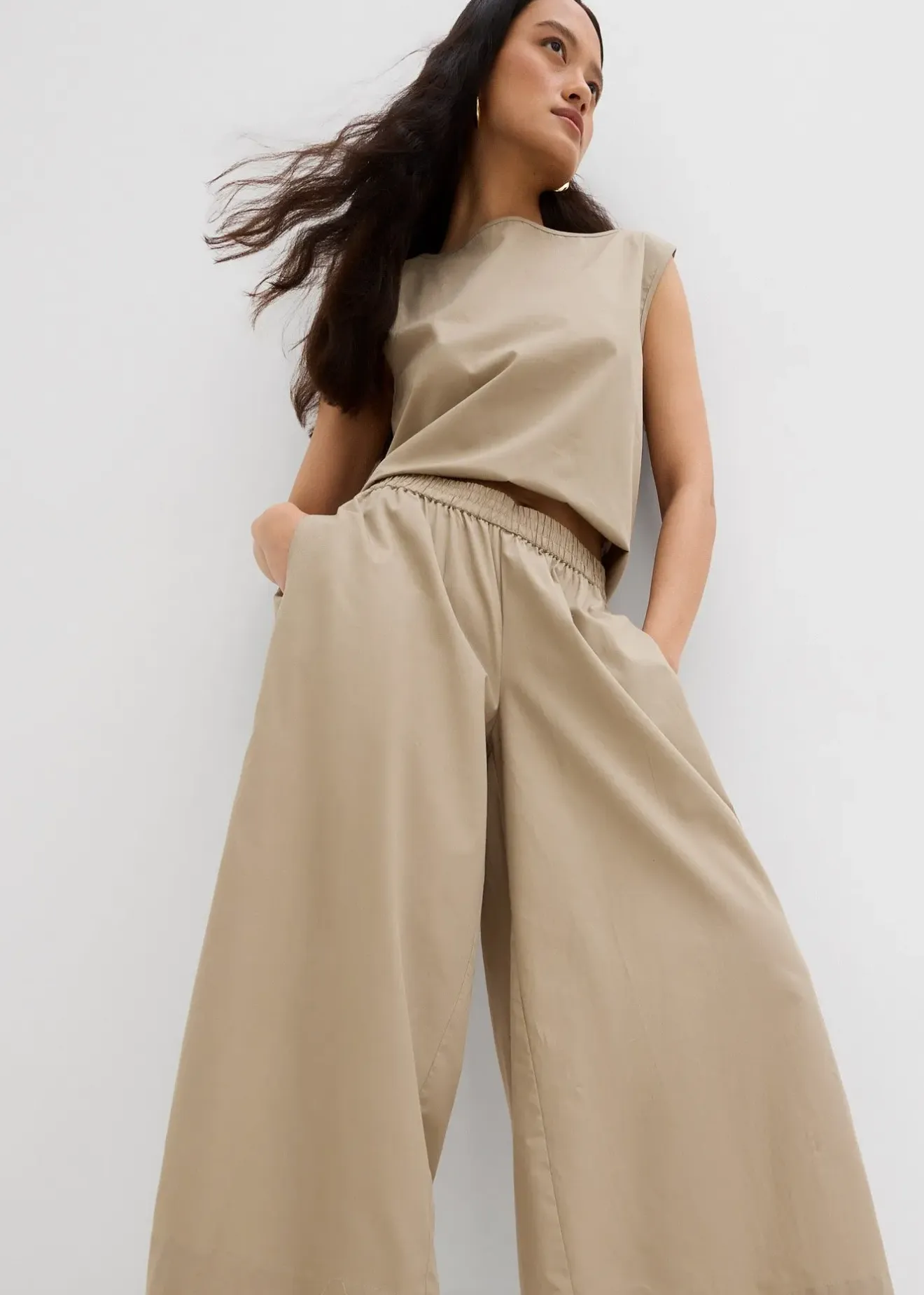 Femme bonprix Deux Pièces & Ensembles|Pantalons|Jupe-culotte ample 100% coton