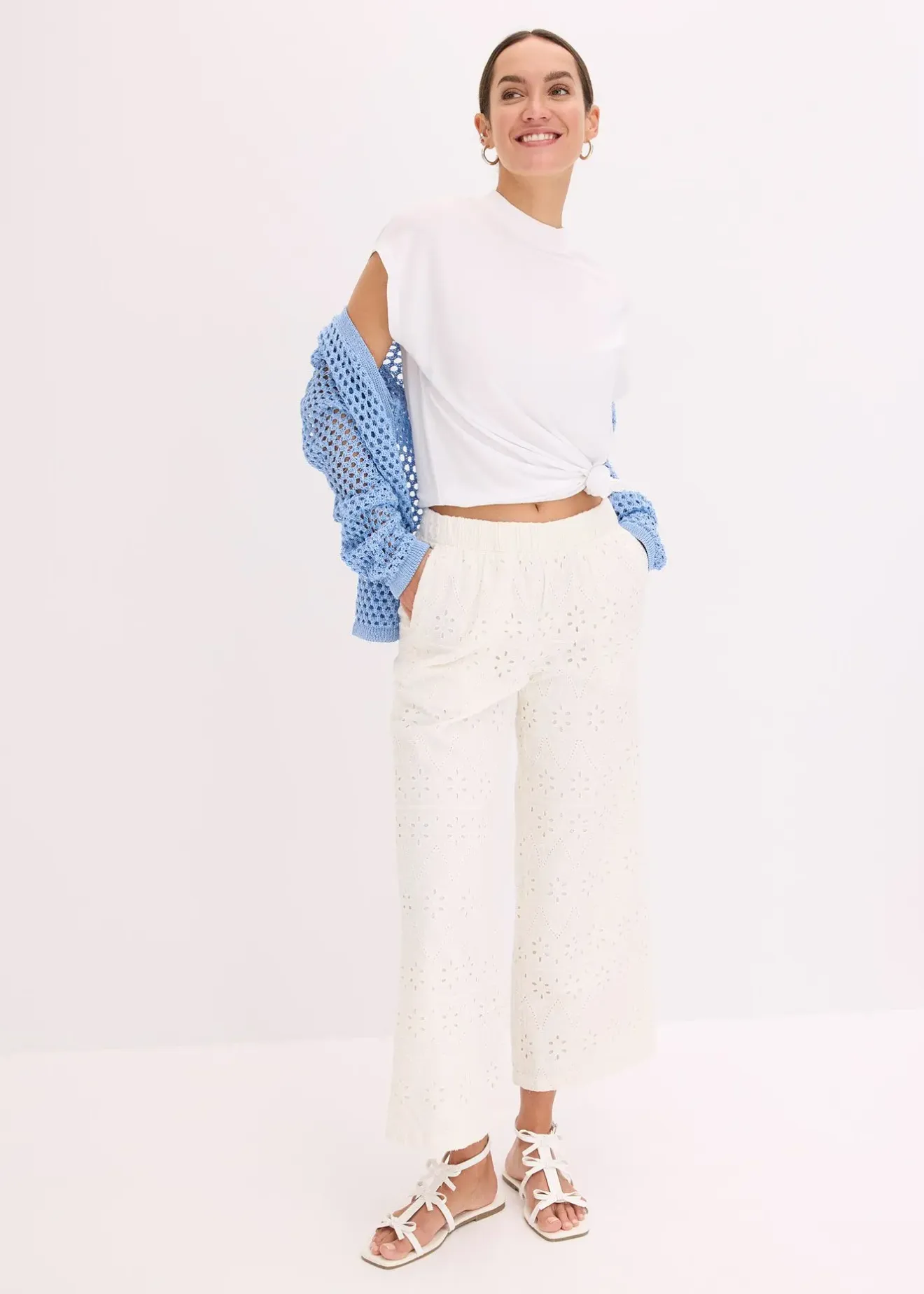 bonprix Jupe-culotte en broderie anglaise|Femme Pantalons