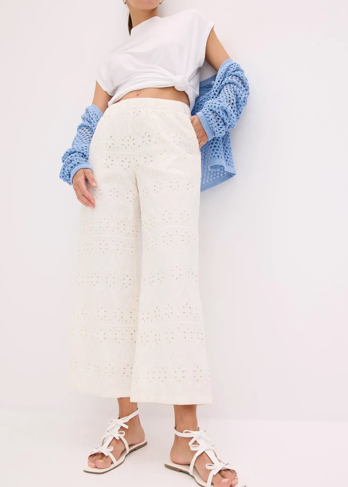bonprix Jupe-culotte en broderie anglaise|Femme Pantalons