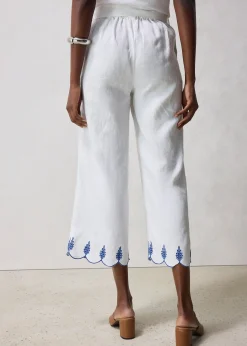 Femme bonprix Premium|Pantalons|Jupe-culotte en lin avec ceinture (ens. 2 pces)