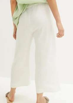 bonprix Jupe-culotte en lin, longueur mollet|Femme Pantalons