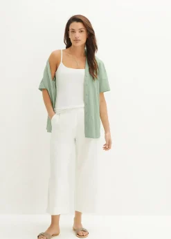 bonprix Jupe-culotte en lin, longueur mollet|Femme Pantalons