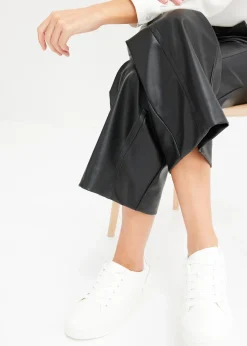 bonprix Jupe-culotte en tissu enduit|Femme Pantalons