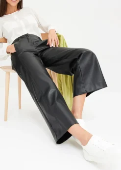 bonprix Jupe-culotte en tissu enduit|Femme Pantalons