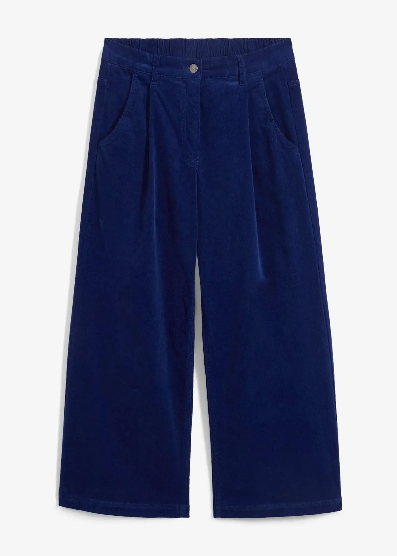 bonprix Jupe-culotte en velours côtelé stretch avec taille haute confortable, longueur 7/8|Femme Pantalons