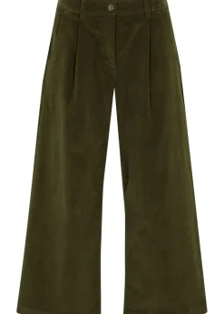 Femme bonprix Pantalons|Jupe-culotte en velours côtelé stretch avec taille haute confortable, longueur 7/8