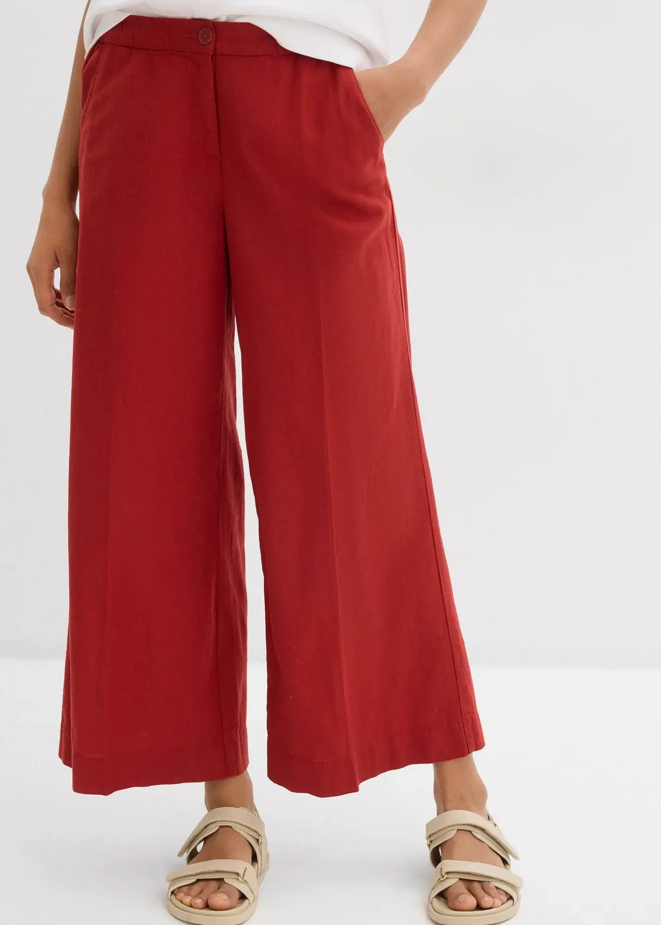 bonprix Jupe-culotte en viscose mélangée à taille élastiquée|Femme Pantalons