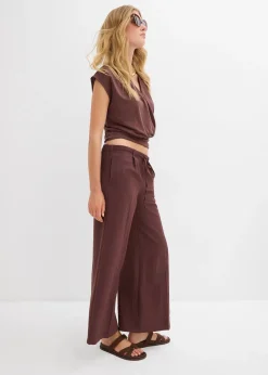 Femme bonprix Pantalons|Jupe-culotte fluide en viscose mélangée
